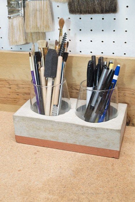 DIY Concrete Desk Organizer | Desk organization diy, Concrete diy ...