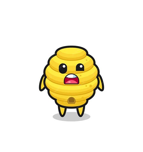 Premium Vector | The shocked face of the cute bee hive mascot