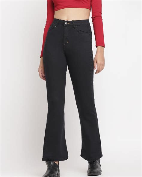 Buy Women S Black Bootcut Jeans Online At Bewakoof