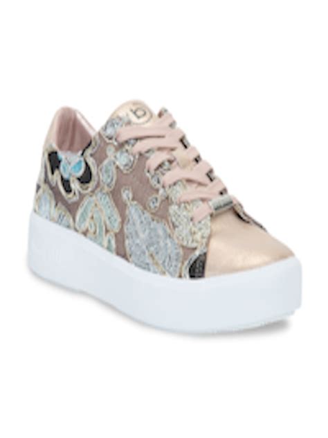 Buy Bugatti Women Rose Coloured Embroidered Sneakers - Casual Shoes for Women 9171823 | Myntra