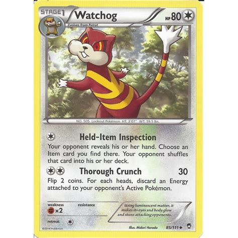 Pokemon Trading Card Game 85 111 Watchog Uncommon XY 03 Furious