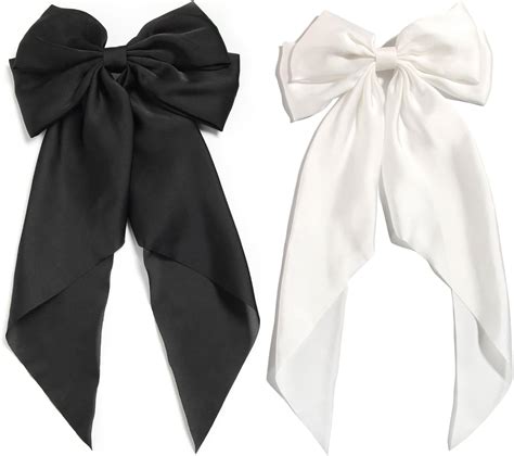 Amazon Pidoudou Set Of Big Satin Solid Inch Bow Hair Clips