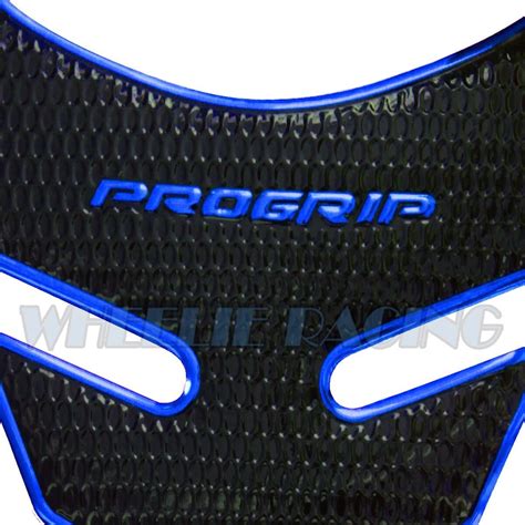 CHROMED BLUE BLACK PRO GRIP FUEL TANK PAD GAS CAP COVER 03 16 CBR