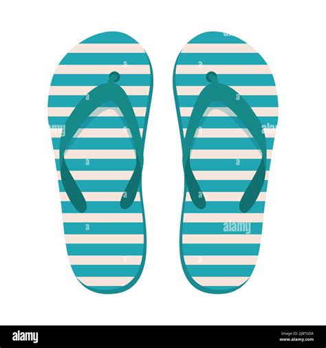 Pair Of Beach Slippers Summer Flip Flops Flat Vector Illustration Stock Vector Image And Art Alamy