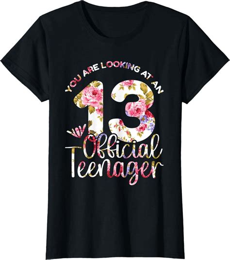 13th Birthday Girls 13 Years Official Teen Teenager Birthday T Shirt