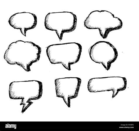 Speech Bubble Sketch Hand Drawn Bubble Speech Stock Vector Image Art