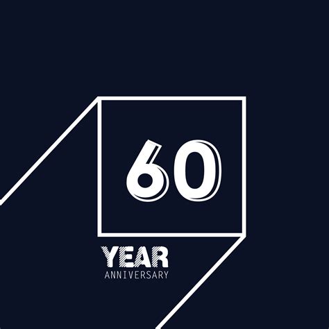 60 Years Anniversary Celebration Blue Color Vector Template Design ...