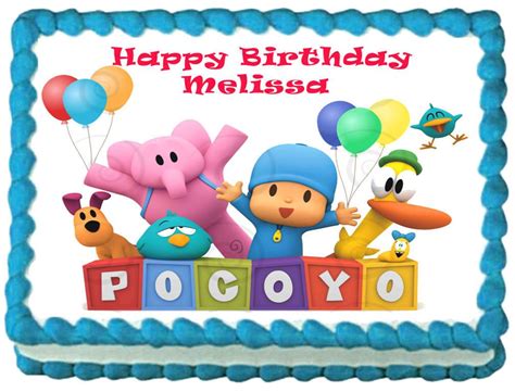 Pocoyo Party Image Edible Cake Topper Design Edible Cake Toppers