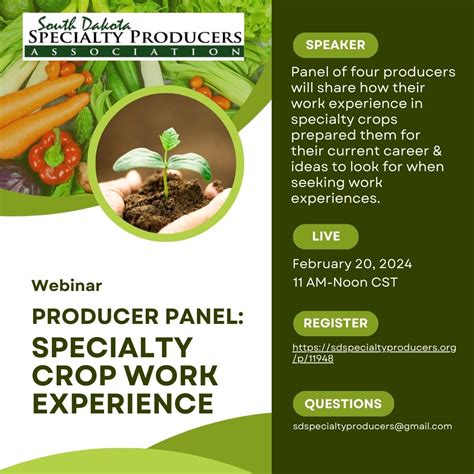 Producer Panel Specialty Crop Work Experience Webinar South Dakota