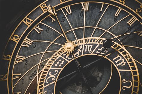 Download Zodiac Signs Astrology Antique Clock Wallpaper