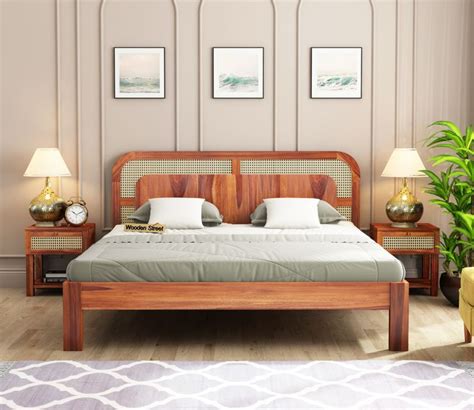 Buy Emalyn Bed Without Storage King Size Honey Finish At Off