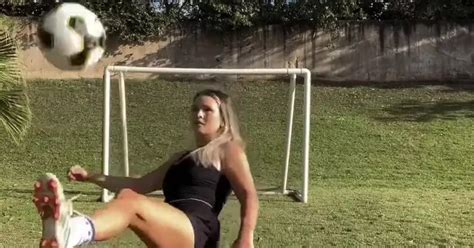 Gorgeous Champions League Streaker Shows Off Her Footy Skills And