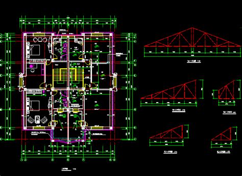 16套别墅cad建筑设计方案图纸 迅捷cad图库