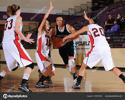 Girls High School Basketball Game Action Nike Tournament – Stock ...