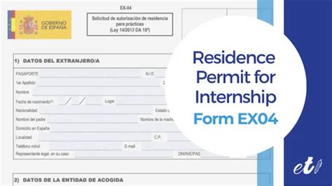 Fill out Modelo EX04 Internships in Spain Entre Trámites