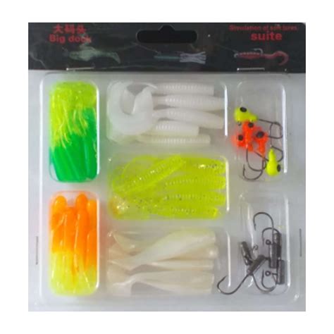 Kit 40 Iscas Artificiais Soft Bait Jig Shad Head Tucunare Shop Da