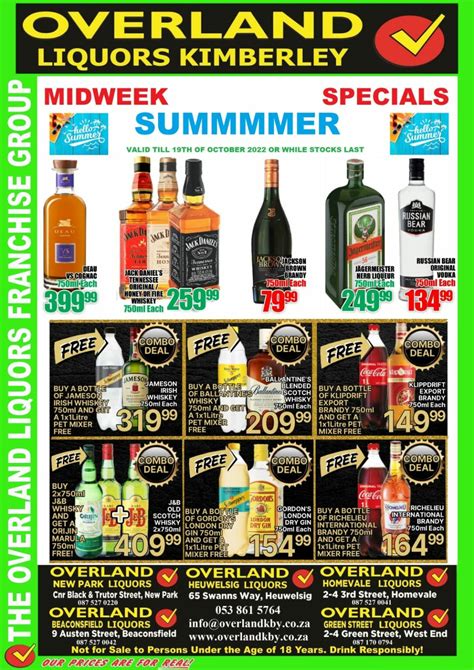 Mid Month Specials At Overland Liquors Kimberley