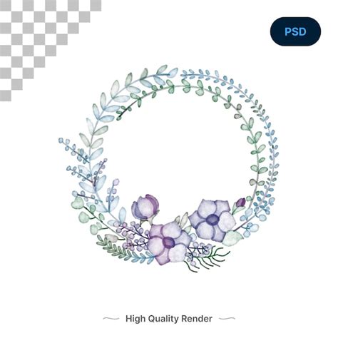 Premium Psd Periwinkle Floral Watercolour