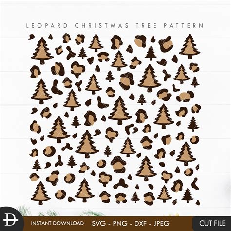 Christmas Tree Leopard Pattern Svg Christmas Tree Cheetah Etsy