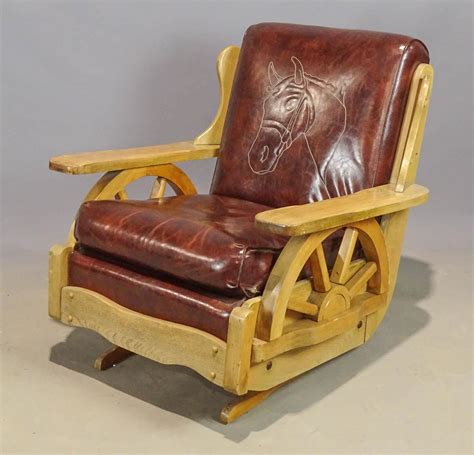 At Auction Vintage Wagon Wheel Rocking Chair