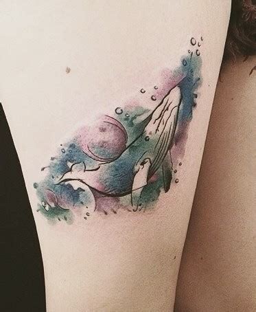 Watercolor blue whale tattoo - Tattooimages.biz