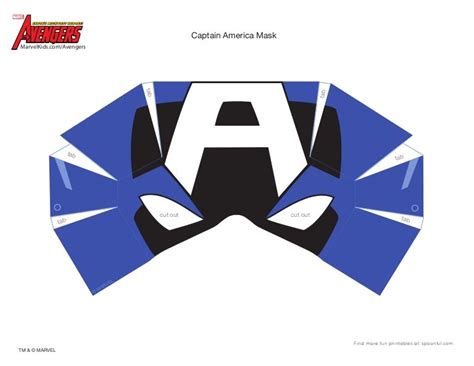 Dm Avenger Captain America Mask Printable 0910