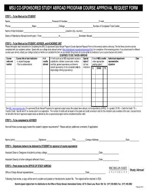 Fillable Online Studyabroad Isp Msu Course Approval Request Form PDF