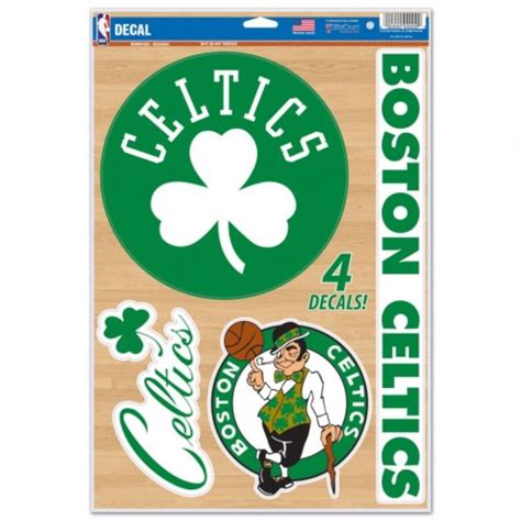 Boston Celtics Set Of 4 Ultra Decals At Sticker Shoppe