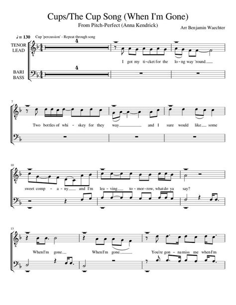 Print and download in PDF or MIDI Cups/The Cup Song (When I'm Gone ...