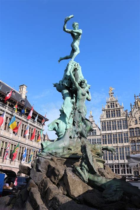 Statue Of Brabo And The Giant S Hand Antwerp Belgium Stock Photo