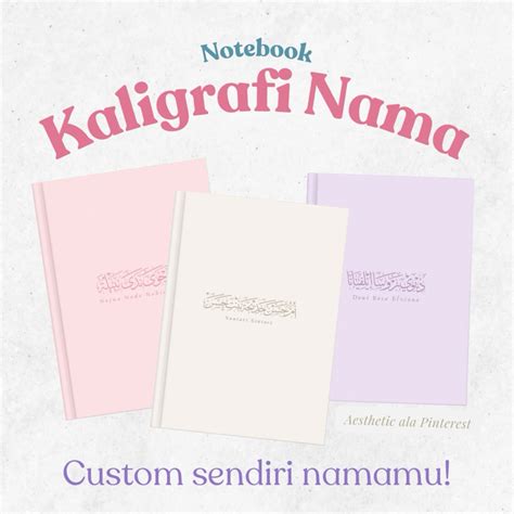 Jual Notebook Custom Nama Kaligrafi Arab Buku Kajian Cute Aesthetic