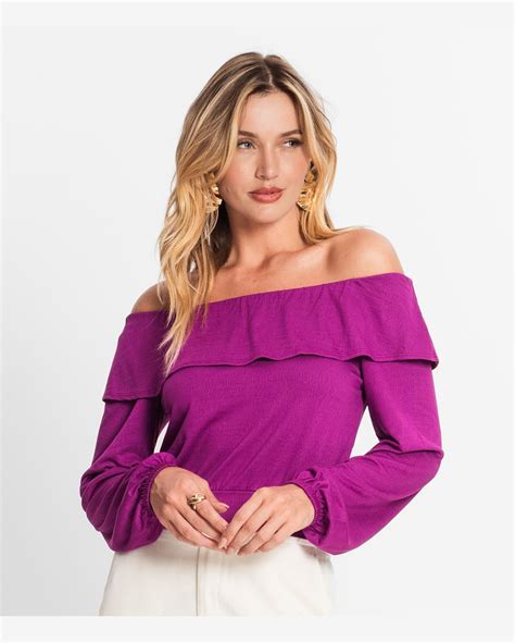 Riachuelo Blusa Feminina Manga Longa Endless Roxo