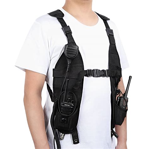 Abcgoodefg Universal Double Radio Shoulder Holster Chest Harness Vest Rig Radio Harness Shoulder