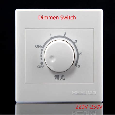 250W 220 230V LED Dimmer Adjustable Switch Brightness From Dark