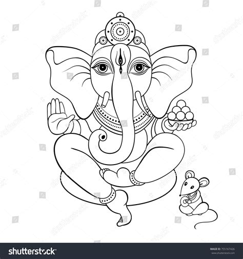 Vektor Stok Hindu God Lord Ganesha Ganapati Vector Tanpa Royalti