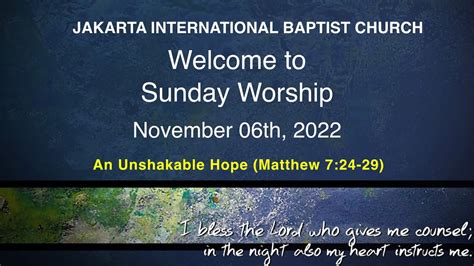 An Unshakable Hope Matthew Youtube