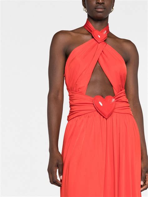 Moschino Inflatable Heart Halterneck Gown Farfetch