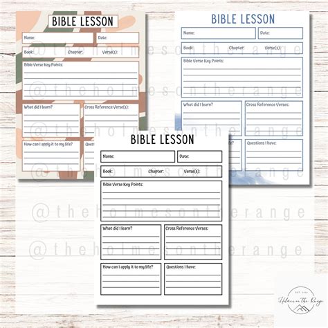 Bible Study Printable Sheets for Kids Bible Lesson Journal Page ...