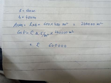 Q7 The Length And Breadth Of A Rectangular Field Are Equal To 600 M An