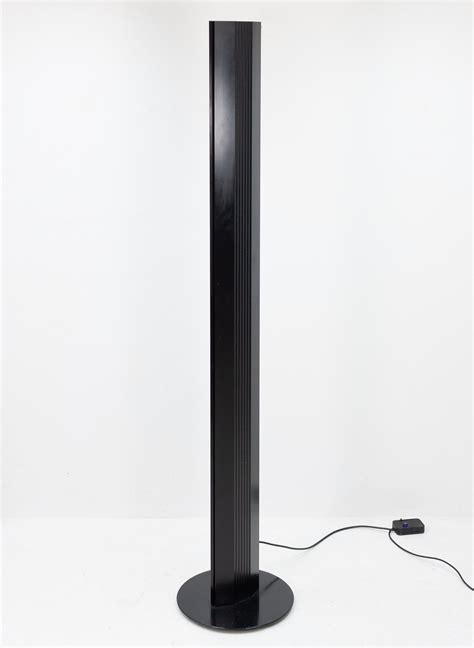 Black halogen floor lamp with dimmer, 1980s | #103825