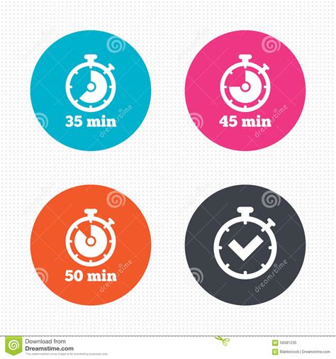 The 10 Minutes Stopwatch Vector Icon Digital Timer Clock And Watch Timer Countdown Symbol