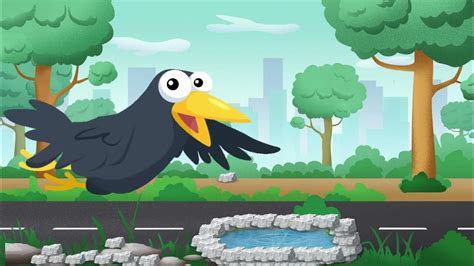 Kids Cartoon Moral Story The Crows Thirsty Quest Cleverness Beats