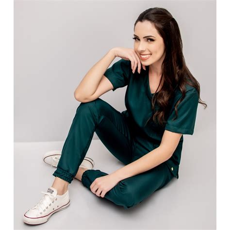 Conjunto Scrub Pijama Cir Rgico Hospitalar Uniforme Verde Esmeralda