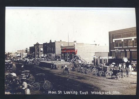 Real Photo Woodward Oklahoma Downtown Main Street Postcard Copy Ebay