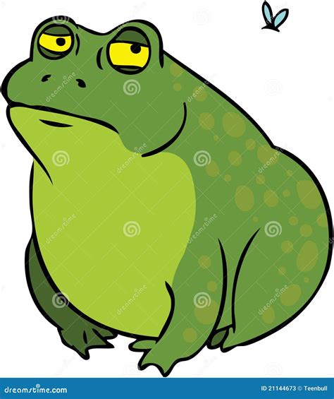 Grumpy Fat Frog Cartoon Character Vector Illustration | CartoonDealer ...