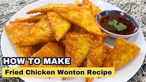 Make Thai Snack Recipe Crispy Fried Chicken Wonton With Tamarind