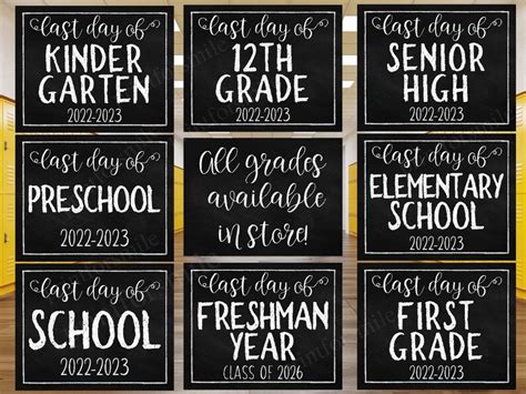 Last Day Of Freshman Year Sign Printable Chalkboard Class Of Etsy