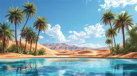 Premium Photo Desert Oasis Mirage Of Tranquility