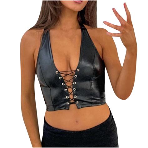 Gersome Sexy Lingerie For Women Casual Sexy Faux Leather Lingerie