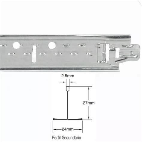 Perfil Aço T Clicado Armstrong Travessa Terac Forros e Isolamentos